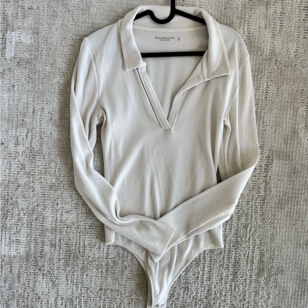 Abercrombie and finch White Long Sleeve Bodysuit
